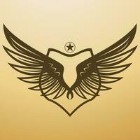 Bird wing shield logo vector