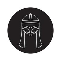 vikingo casco icono vector