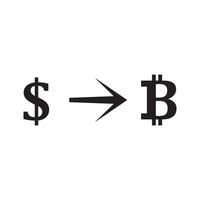 dollar and bitcoin icon vector