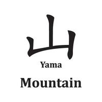 kanji yama icono, montaña vector