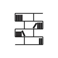 bookshelf icon vector