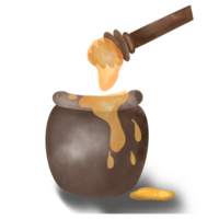 A honey jar, element illustration, PNG. png