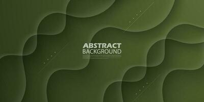 Abstract realistic colorful green wave emboss pattern design. 3D shape background. Eps10 vector