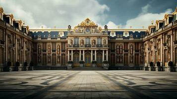 asombroso belleza de el palacio de Versalles en Francia. generativo ai foto