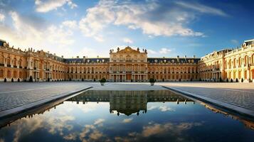 asombroso belleza de el palacio de Versalles en Francia. generativo ai foto