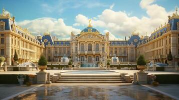 asombroso belleza de el palacio de Versalles en Francia. generativo ai foto