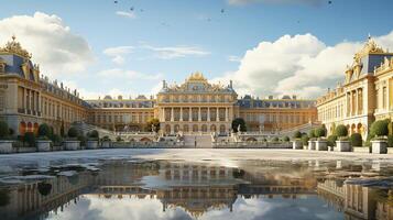 breathtaking beauty of the Palace of Versailles in France. Generative AI photo