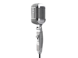 Old microphone isolated on white background. Generative AI png