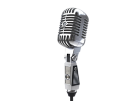Old microphone isolated on white background. Generative AI png