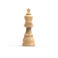 Wooden Chess of king 3d Rendering png