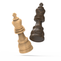 3d le rendu de deux en bois texturé échecs rois png