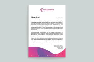 Gradient  color  letterhead template vector