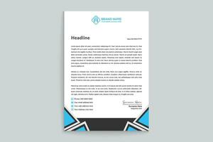 Blue elegant corporate letterhead design vector