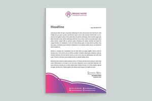 Gradient  color  letterhead template vector