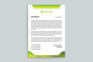 Corporate   green color letterhead design vector