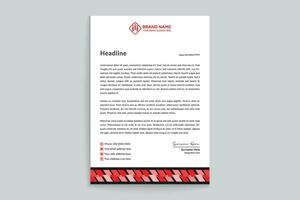 Red and black color letterhead design vector