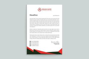 Red and black color letterhead design vector