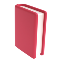 3d red cute empty notepad book stationery for school isolated transparent png. Simple render illustration. Design element for posters, banners, calendar png