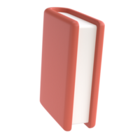 3d vermelho fofa esvaziar bloco de anotações livro papelaria para escola isolado com transparente png. simples render ilustração. Projeto elemento para cartazes, bandeiras, calendário png