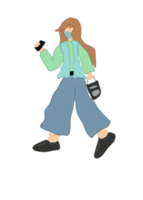 Flat girl simple png