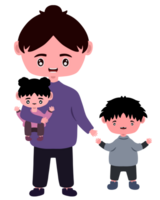 Mom with kids png