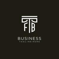 FB initial logo with geometric pillar style design vector