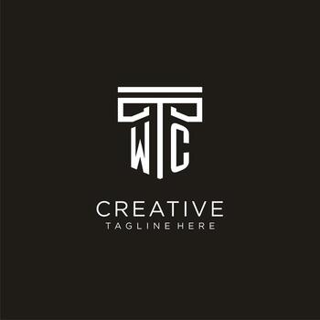 baño inicial logo con geométrico pilar estilo diseño vector