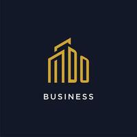 DO initial monogram with building logo design vector