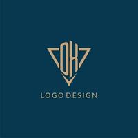 DX logo initials triangle shape style, creative logo design vector