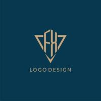 FX logo initials triangle shape style, creative logo design vector