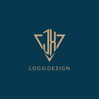 JX logo initials triangle shape style, creative logo design vector