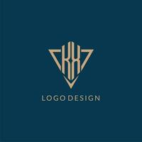 KX logo initials triangle shape style, creative logo design vector