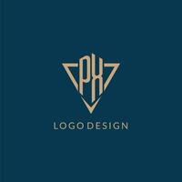 PX logo initials triangle shape style, creative logo design vector