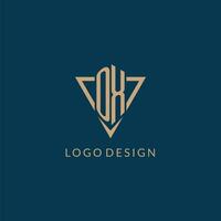 OX logo initials triangle shape style, creative logo design vector