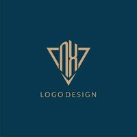 NX logo initials triangle shape style, creative logo design vector