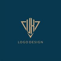 UX logo initials triangle shape style, creative logo design vector