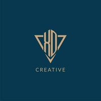 XD logo initials triangle shape style, creative logo design vector