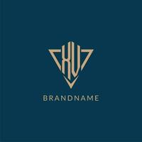 XV logo initials triangle shape style, creative logo design vector