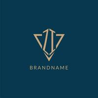 ZI logo initials triangle shape style, creative logo design vector