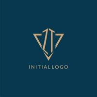 zt logo iniciales triángulo forma estilo, creativo logo diseño vector