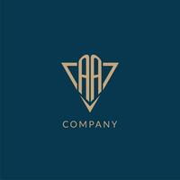 AA logo initials triangle shape style, creative logo design vector