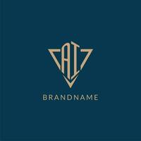 AI logo initials triangle shape style, creative logo design vector