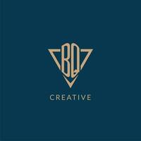 BQ logo initials triangle shape style, creative logo design vector