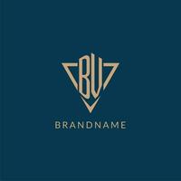 BV logo initials triangle shape style, creative logo design vector