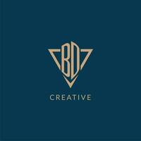 BD logo initials triangle shape style, creative logo design vector