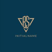 BS logo initials triangle shape style, creative logo design vector