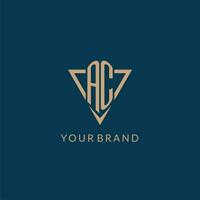 AC logo initials triangle shape style, creative logo design vector