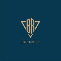 BR logo initials triangle shape style, creative logo design vector