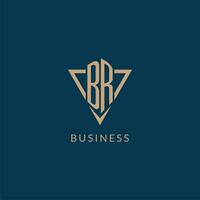 BR logo initials triangle shape style, creative logo design vector