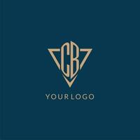 CB logo initials triangle shape style, creative logo design vector